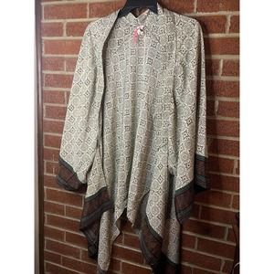 Si Style Women’s Kimono Geometric Cream Black Medium